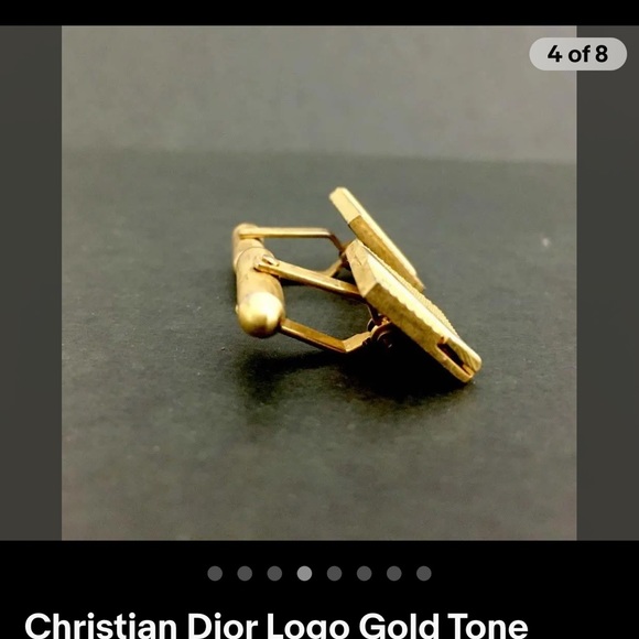 Christian Dior Logo Gold Tone Cuffs /1J0455 - Picture 3 of 5